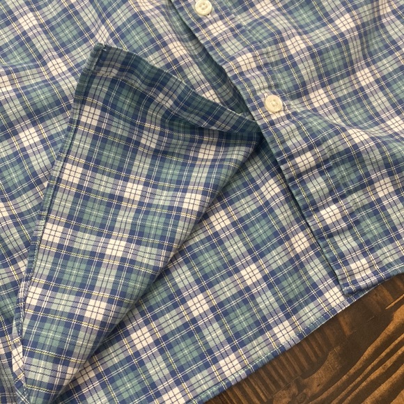 Vineyard Vines Men’s Button Down Classic Fit Size Large Plaid Blue Green - Picture 5 of 5